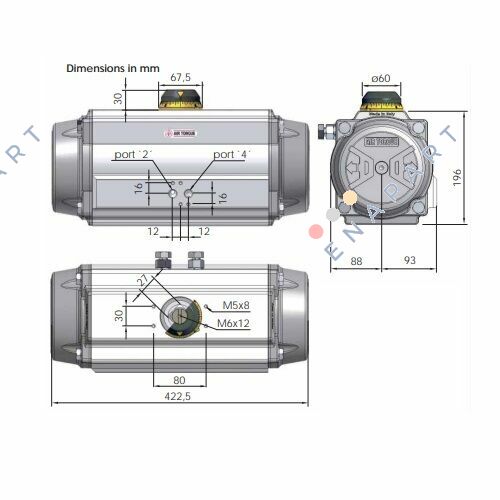 DR00600UF10F1227AZ Pneumatic Actuator