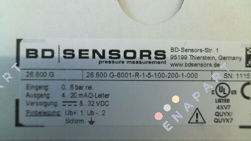 26.600 G-6001-R-1-5-100-200-1-000 Предавател на притисок