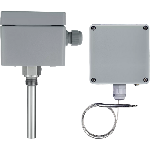 Surface-mounted single thermostat or surface-mounted double thermostat