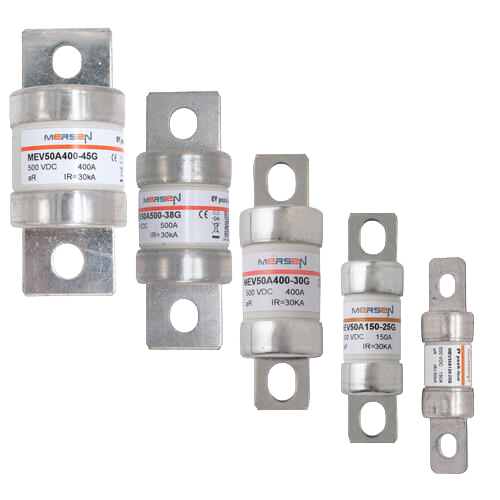EVpack-fuse MEV50, 500 VDC Max., L/R less than or equal 2.5ms, 60 - 800A