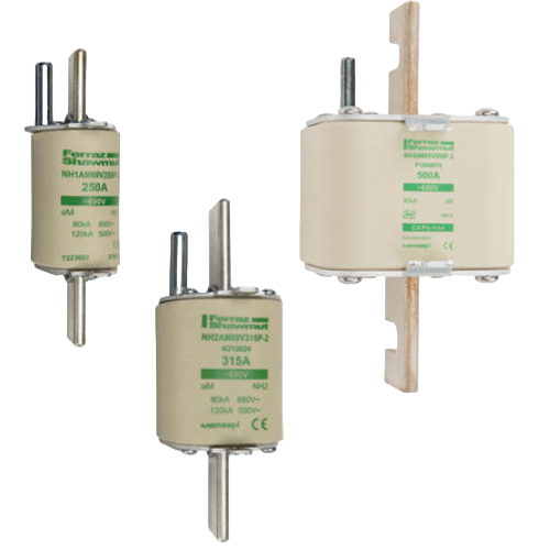 NH fuse-links aM 500 - 690VAC , with striker, size 0, 1, 2, 3, 4