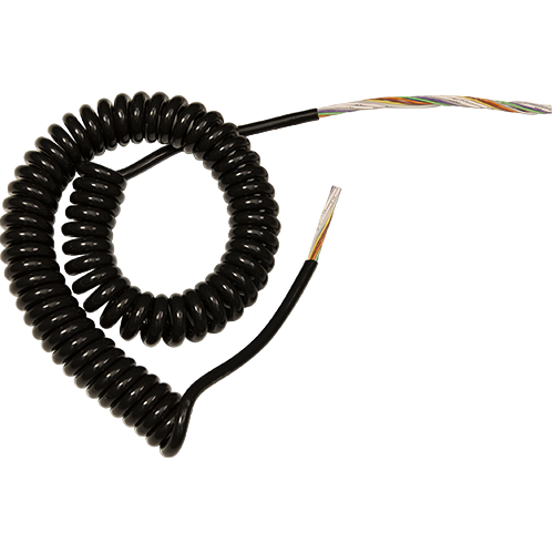 Spiral cable for push-button enclosures