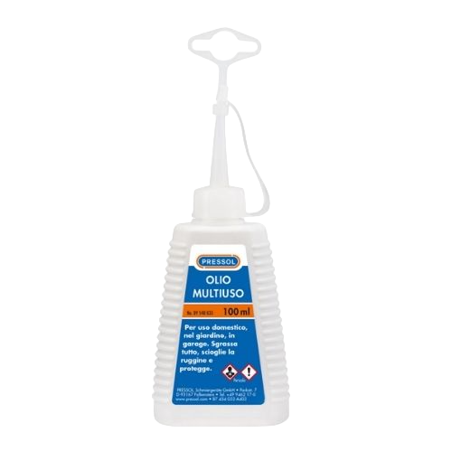 Lubricants for DIY purposes, label text French, Italian