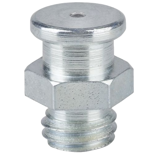 Button head grease nipples M4, head diameter 10 mm, acc to DIN 3404, galvanized, hexagon version, roundhead