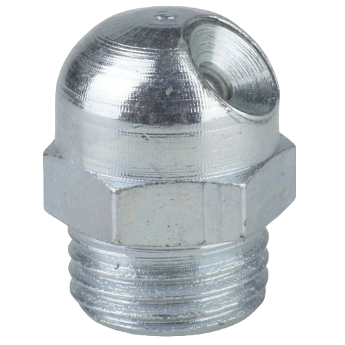 Funnel type grease nipples D2, angled 45°, acc to DIN 3405, galvanized, square/hexagon version