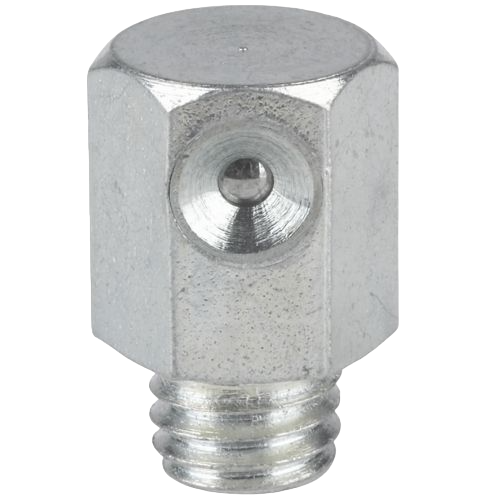 Funnel type grease nipples D3, angled 90°, acc to DIN 3405, galvanized, square/hexagon version