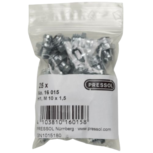 Grease nipples H1, H1 A, straigt, 180°, 25 pcs. in polybag