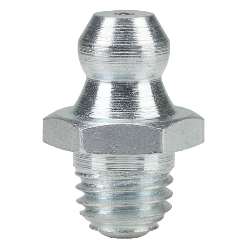 Hydraulic grease nipples H1, straight, 180°, acc to  DIN 71 412, hardened, galvanized, hexagon version