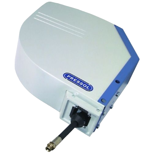 Encased, for wall / ceiling mounting, with internal swivel joint