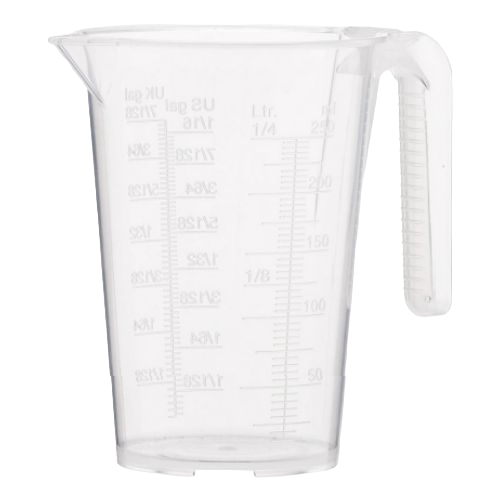 Measuring jugs, PP, raised scale, stackable