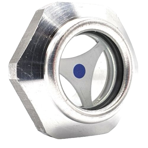 Oil level sight glasses